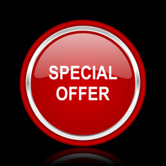 Poster - special offer red glossy web icon