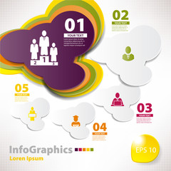 Wall Mural - Modern vector elements for infographics with clouds