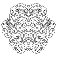 Wall Mural -  Black and white mandala.