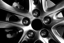 Close-up Of Aluminium Rim Of Luxury Car Wheel