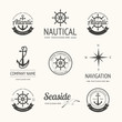 Set of retro nautical labels 