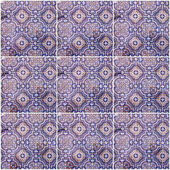 Fototapete - Background collage. Ceramic tile, Azulejo, Lisbon