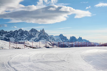 Skiing On The Dolomites, Val Di Fiemme, Italy