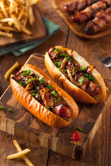 Canvas Print - Homemade Bacon Wrapped Hot Dogs