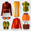 © sweet kiwi - a set of women's clothing. vector illustration.
