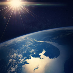 Wall Mural - Earth view from space Elements of this image furnished by NASA