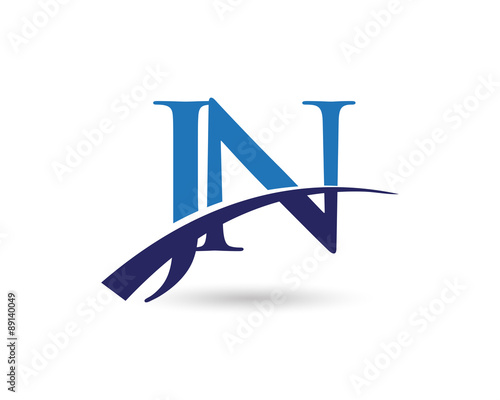JN Logo Letter Swoosh Stock Vector Adobe Stock