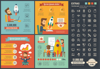 Wall Mural - Startup flat design Infographic Template