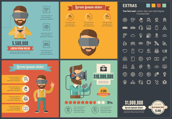 Wall Mural - Virtual Reality flat design Infographic Template