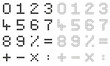 Collection 2 isolated pixel numbers and mathematical signs