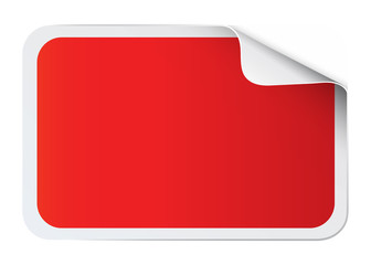 Wall Mural - Red sticker on white