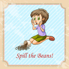 Poster - Idiom spill the beans