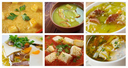 Poster - set of different  soup