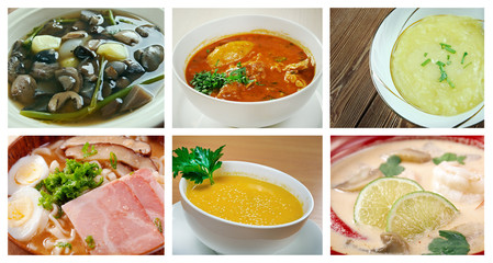 Poster - set of different  soup