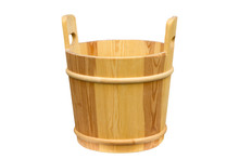 Wooden Bucket For A Sauna.