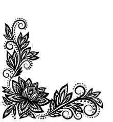 beautiful floral pattern, a design element in the old style.