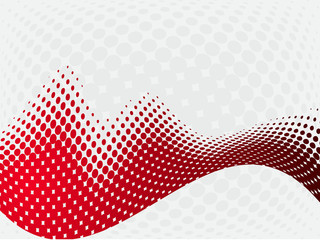 Wall Mural - Abstract halftone shape red background