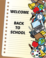 Wall Mural - back to school illustration