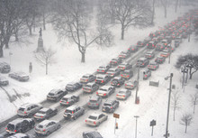 Traffic Jam  In A Blizzard