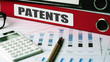 patents concept on document folder