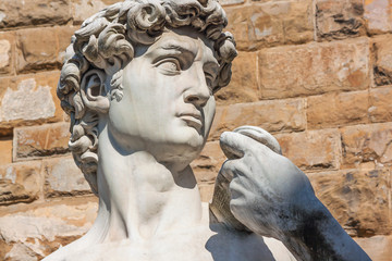 Detail of the David sculpture in Florence - Italy