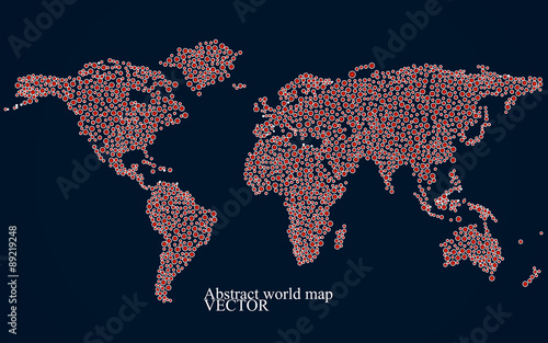 Naklejka samoprzylepna Abstrakcyjna mapa świata. 