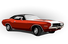 Red Classic Muscle Car