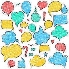 Wall Mural - vector retro colored speech bubbles. empty bladder