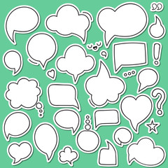 Wall Mural - set of isolated sticker bubbles dialogues. thought bubble