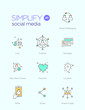 © ermantutan - Line icons with flat design elements of Social Media