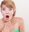  wide eyed woman surprised girl open mouth