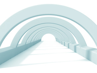 Wall Mural - white abstract tunnel architecture background