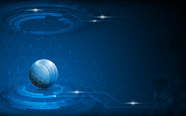 Wall Mural - vector abstract tech digital innovation blue concept background