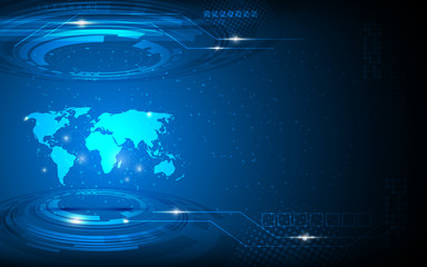 vector abstract world map hi tech innovation concept background