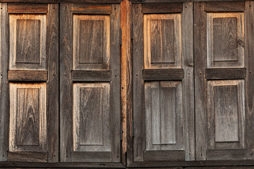 Beautiful ancient wooden windows texture background