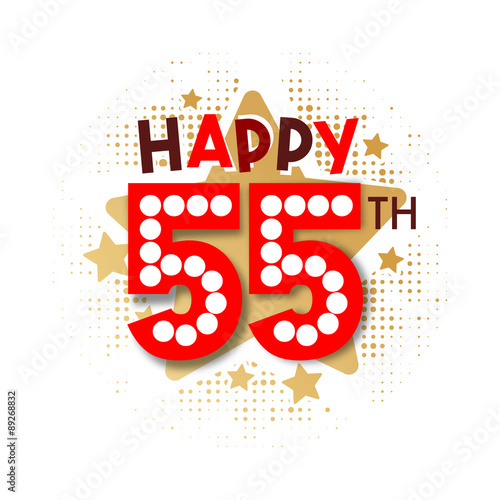 Happy 55th Birthday Stock Vector | Adobe Stock