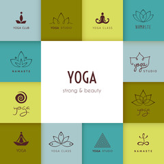 Set of logos for a yoga studio