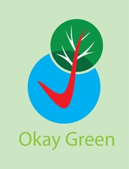 Wall Mural - Okay Green, art vector design