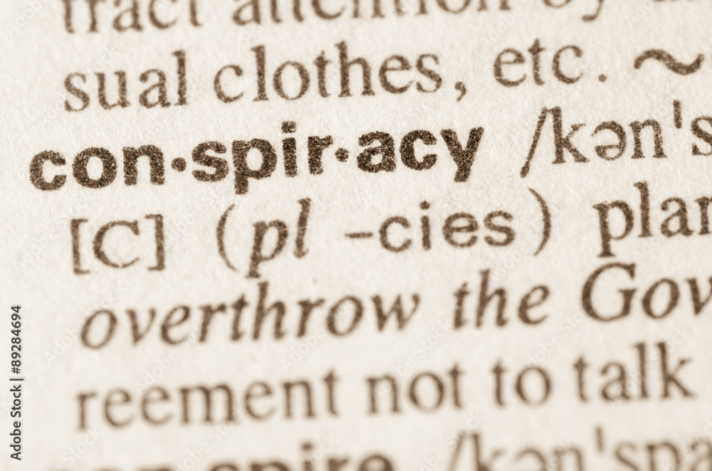 Dictionary definition of word conspiracy - obrazy, fototapety, plakaty 