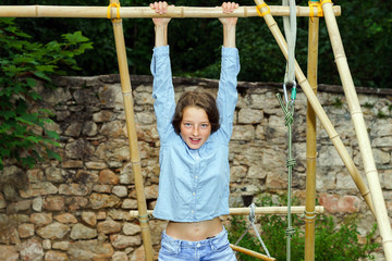 moving into adulthood. outdoor portrait of teenage girl.