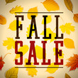 Fall Sale Text with a Background full of Leaves. Autumn Vector Illustration.