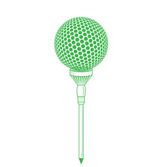 Poster - Golf ball on white tee