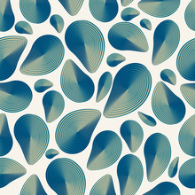 Spiral Sea Shells Abstract Flat Design Seamless Background