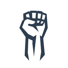 Fist Held High In Protest, Vector Illustration, Eps10, Easy To Edit