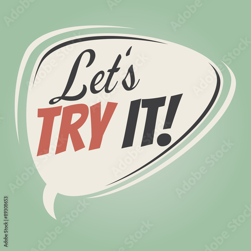 Cuadros en Lienzo let's try it retro speech bubble