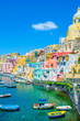 © dudlajzov - italian island procida is famous for its colorful marina, tiny narrow streets and many beaches which all together attract every year crowds of tourists coming from naples - napoli.