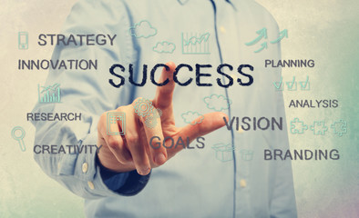 Wall Mural - Success concept with young man