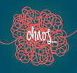 Abstract chaos word over a mess