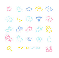 Wall Mural - vector colorful outline weather icon