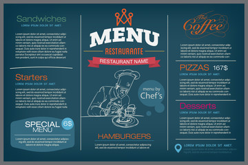 Wall Mural - menu restaurant template.